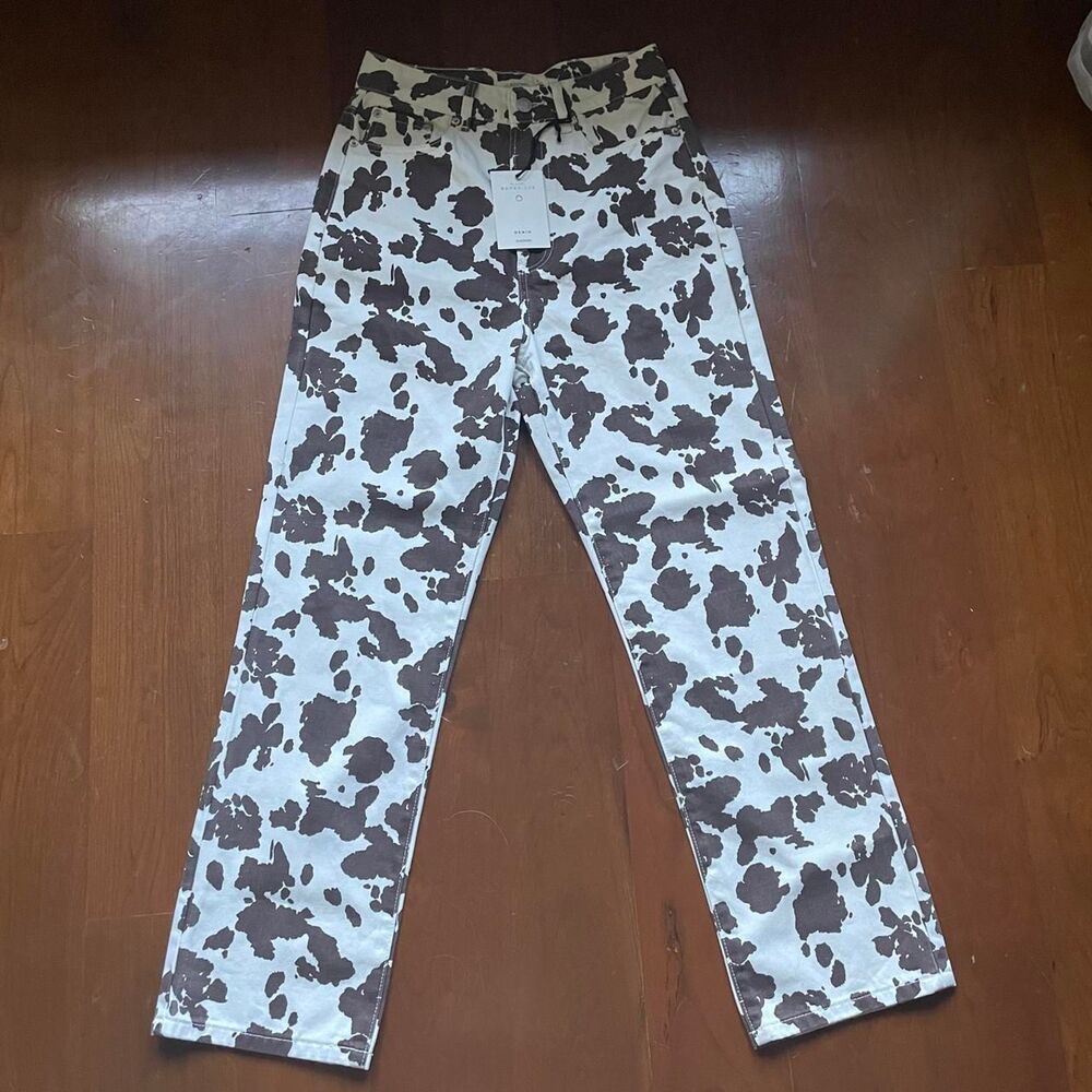 Glassons Women's White and Brown Jeans